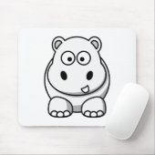 Tapis De Souris Hippopotame Blanc Mignon (Avec souris)