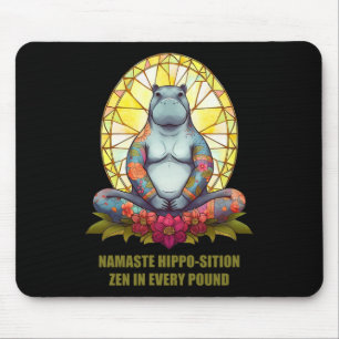 Tapis De Souris Hippopotame de yoga en position de méditation, zen