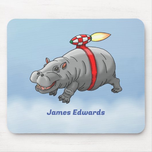 Tapis De Souris Hippopotame Fusée (Devant)