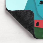 Tapis De Souris Hippopotame heureux avec tranche de pastèque (Coin)