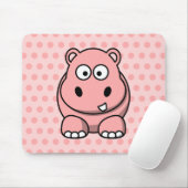 Tapis De Souris Hippopotame rose mignon (Avec souris)