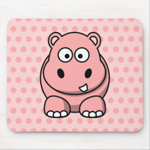 Tapis De Souris Hippopotame rose mignon