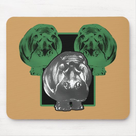 Tapis De Souris Hippopotame vert (Devant)