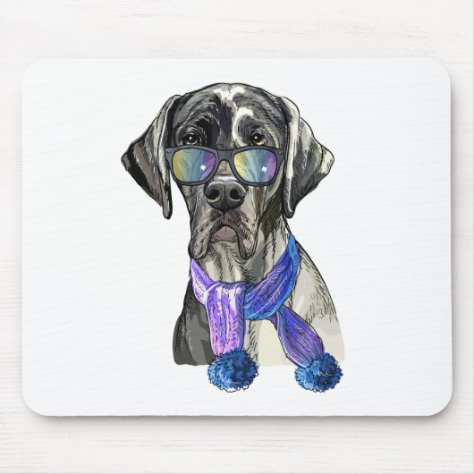Tapis De Souris Hipposter à la mode Great Dane (Devant)
