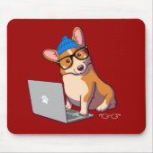 Tapis De Souris Hipster Corgi 2 (sans texte) (Devant)