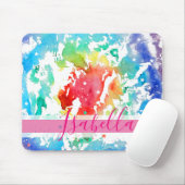 Tapis De Souris Hipster Monogram Rainbow Tie Dye (Avec souris)