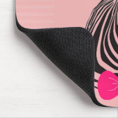 Tapis De Souris Hipster Zebra avec chapeau supérieur et Cravate Bo (Coin)