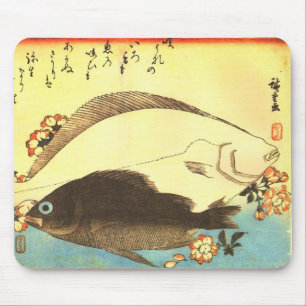 Tapis De Souris Hirame & Mebaru - Impression de poisson japonais H