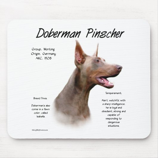 Tapis De Souris Histoire d'Isabella Doberman (Devant)