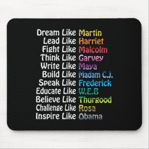 Tapis De Souris Histoire noire inspirante Leaders influents Ma