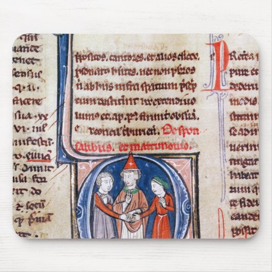 Tapis De Souris Historiated parafent "D" dépeignant un mariage (Devant)