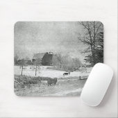 Tapis De Souris Hiver à la ferme (Avec souris)