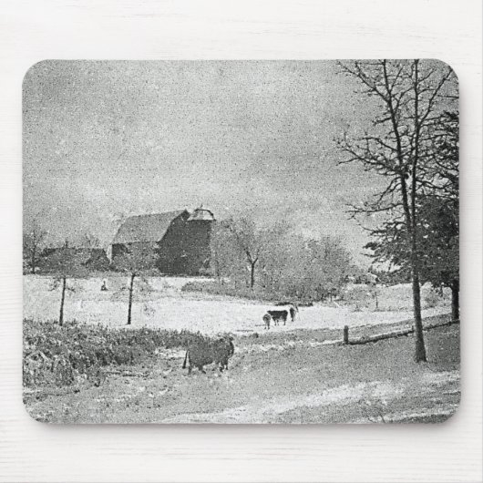 Tapis De Souris Hiver à la ferme (Devant)