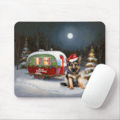 Tapis De Souris Hiver Allemand Berger Caravane Noël Aventure (Avec souris)