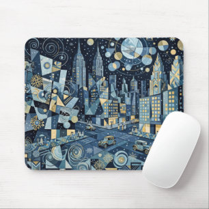 Tapis De Souris Hiver Éblouissant Dans La Grande Ville