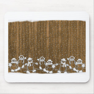 Tapis De Souris Hiver Neige Snowman Paix Aimer Destinée