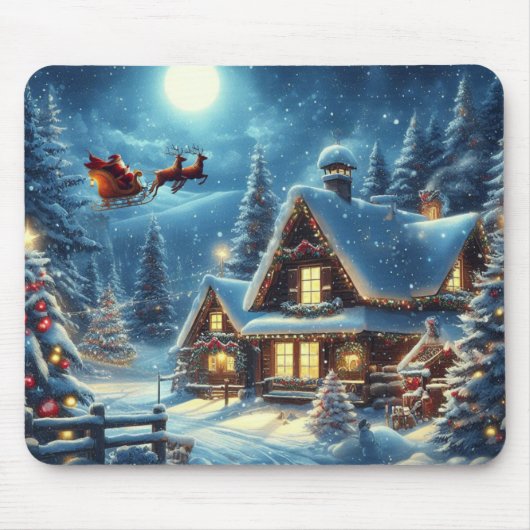 Tapis De Souris Hiver/Père Noël/Noël/Neige (Devant)
