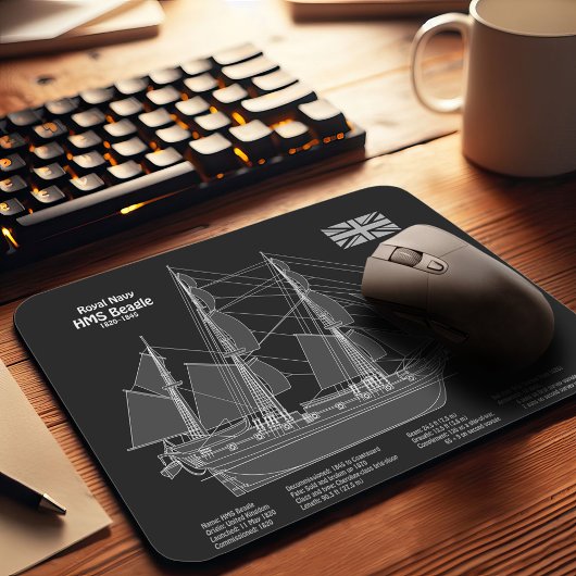 Tapis De Souris HMS Beagle - Grand navire - Modèle de livraison PB