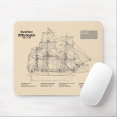 Tapis De Souris HMS Bounty - Plan directeur des navires SD (Avec souris)