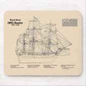 Tapis De Souris HMS Bounty - Plan directeur des navires SD (Devant)