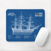 Tapis De Souris HMS Victory - Plan de plan des navires ABD (Avec souris)