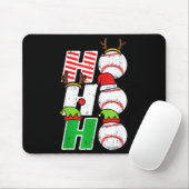 Tapis De Souris Ho Ho Baseball Elf Candy Cane Funny Christmas Srt (Avec souris)