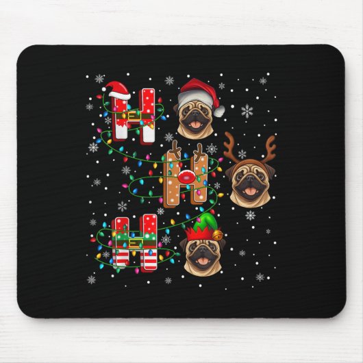 Tapis De Souris Ho Ho Ho Père Noël Reindeer Casquette Elf Matching (Devant)
