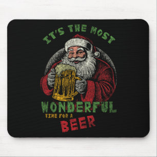 Tapis De Souris Ho Ho Holy J'Ai Besoin D'Une Bière Drôle Père Noël