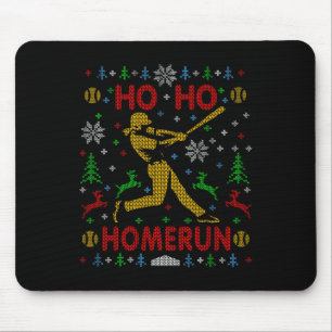 Tapis De Souris Ho Ho Homerun Fastpitch Softll T-shirt de Noël Moc
