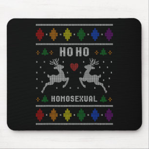 Tapis De Souris Ho Ho Homoual Gay Xmas Pride laids Noël Sweat