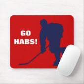 TAPIS DE SOURIS HOCKEY BLEU BLANC ROUGE (Avec souris)