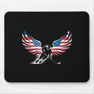 Tapis De Souris Hockey Drapeau Américain
