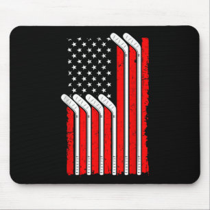 Tapis De Souris Hockey sur gazon Drapeau Usa 4 Juillet Balayeur Ga