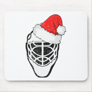 Tapis De Souris Hockey sur glace Noël Drôle Gardien de but Chapeau