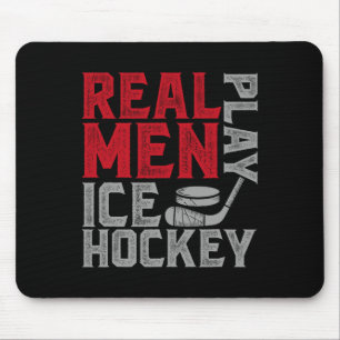 Tapis De Souris Hockey sur glace Vintage Les vrais hommes jouent a