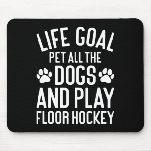 Tapis De Souris Hockey sur sol et chiens drôle J'adore les chiens