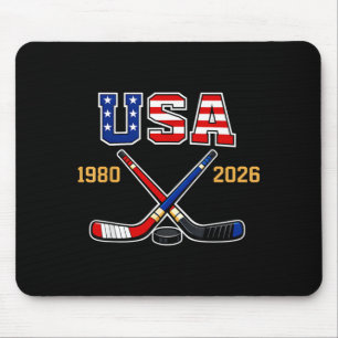 Tapis De Souris Hockey Vintage Usa Bâtons Croisés 1982 2026