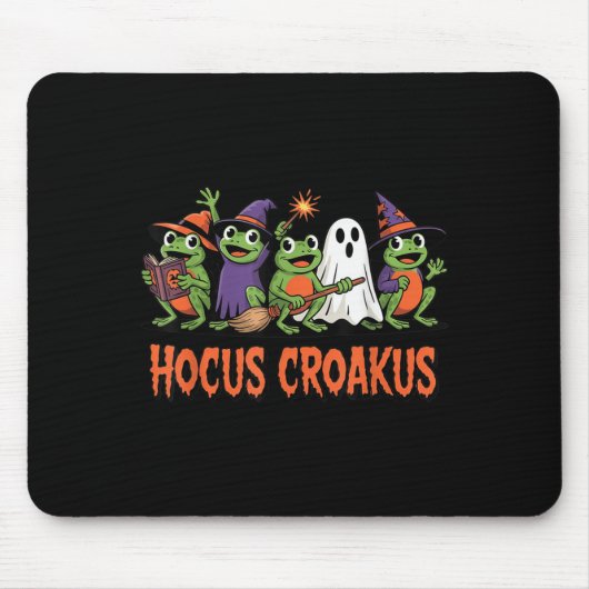 Tapis De Souris Hocus Croakus Frog Halloween Magic Spell Funny Wit (Devant)