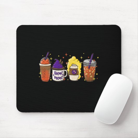 Tapis De Souris Hocus Pocus Citrouille Épice Latte Café Amour Chut (Avec souris)