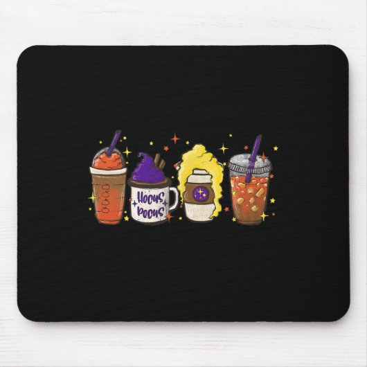 Tapis De Souris Hocus Pocus Citrouille Épice Latte Café Amour Chut (Devant)