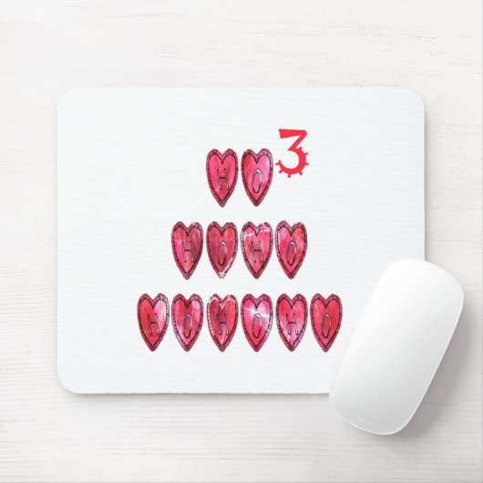 Tapis De Souris Hoho ! Père Noël coeur cool texte Noël amour desi (Avec souris)