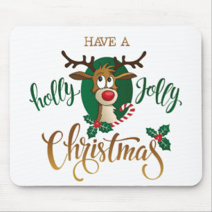 Tapis De Souris Holly Jolly Rudolph