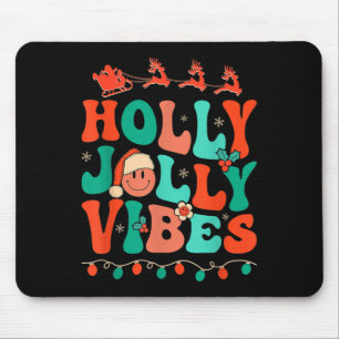 Tapis De Souris Holly Retro Super Noël Jolly Vibes Père Noël Hip