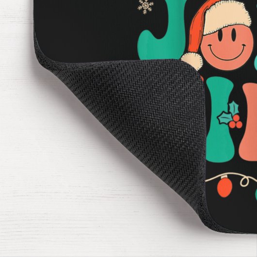 Tapis De Souris Holly Retro Super Noël Jolly Vibes Père Noël Hip (Coin)