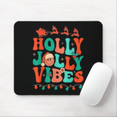 Tapis De Souris Holly Retro Super Noël Jolly Vibes Père Noël Hip (Avec souris)