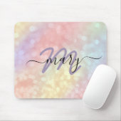 Tapis De Souris Holograph Pastel Ombre Name Monogram. Lux (Avec souris)