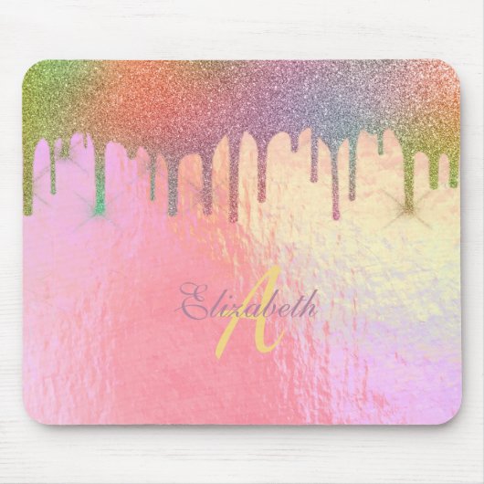 Tapis De Souris Holographie cool de Parties scintillant tendance (Devant)
