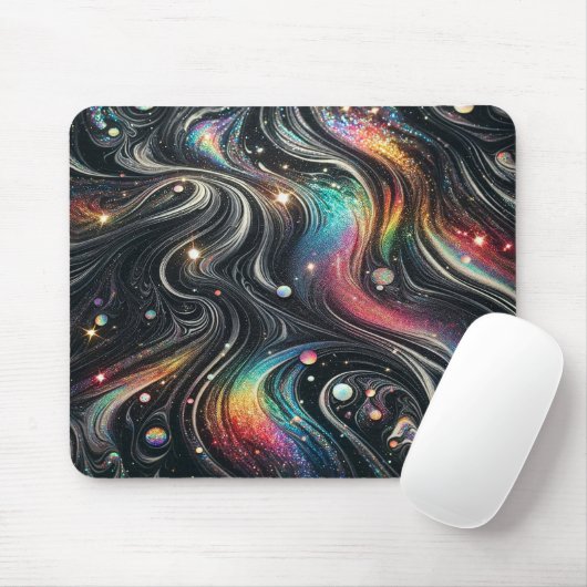 Tapis De Souris Holographique Parties scintillant arc-en-ciel les (Avec souris)