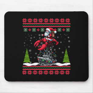 Tapis De Souris Homard Vilain Noël Cadeaux Père Noël Riding Homard