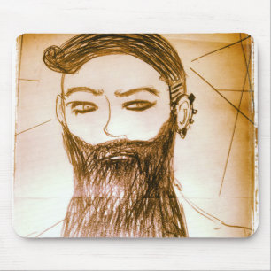 Tapis De Souris homme barbu manga anime dans un monde tordu